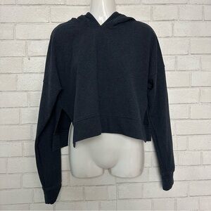 Lululemon Cut Above Pullover Hoodie Oversized Side Slit Sweatshirt Black Gray 8
